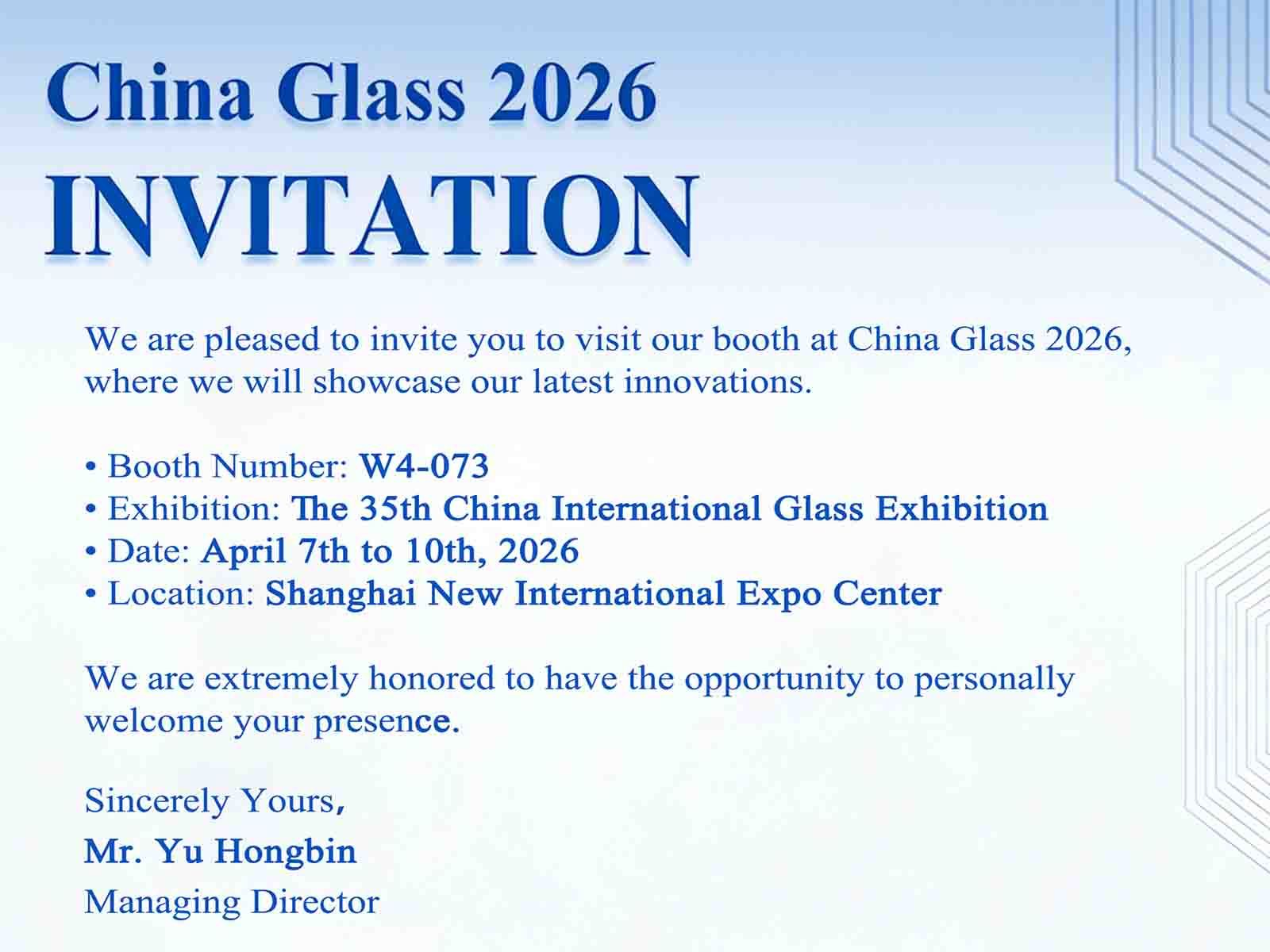 Laatste bedrijfsblogs China Glass 2026 Wordt Gehouden in Shanghai