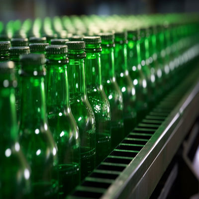 kopen 350 ml glasflessen productielijn met PLC-besturingssysteem en overzeese service beschikbaar online vervaardiging